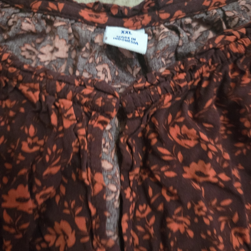 Maroon Floral Old Navy XXL Dress - Picture 3 of 4
